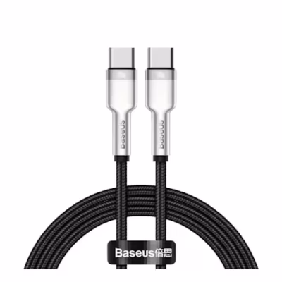 Baseus Cafule Metal Data USB Type C to USB Type C 5A 1m Cable – Black (CATJK-C01)